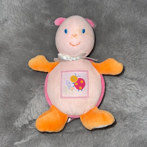 Carters Ladybug Plush LET BE FRIENDS Pink Orange Velour Insect Bug Rattle Lovey - Picture 1 of 5